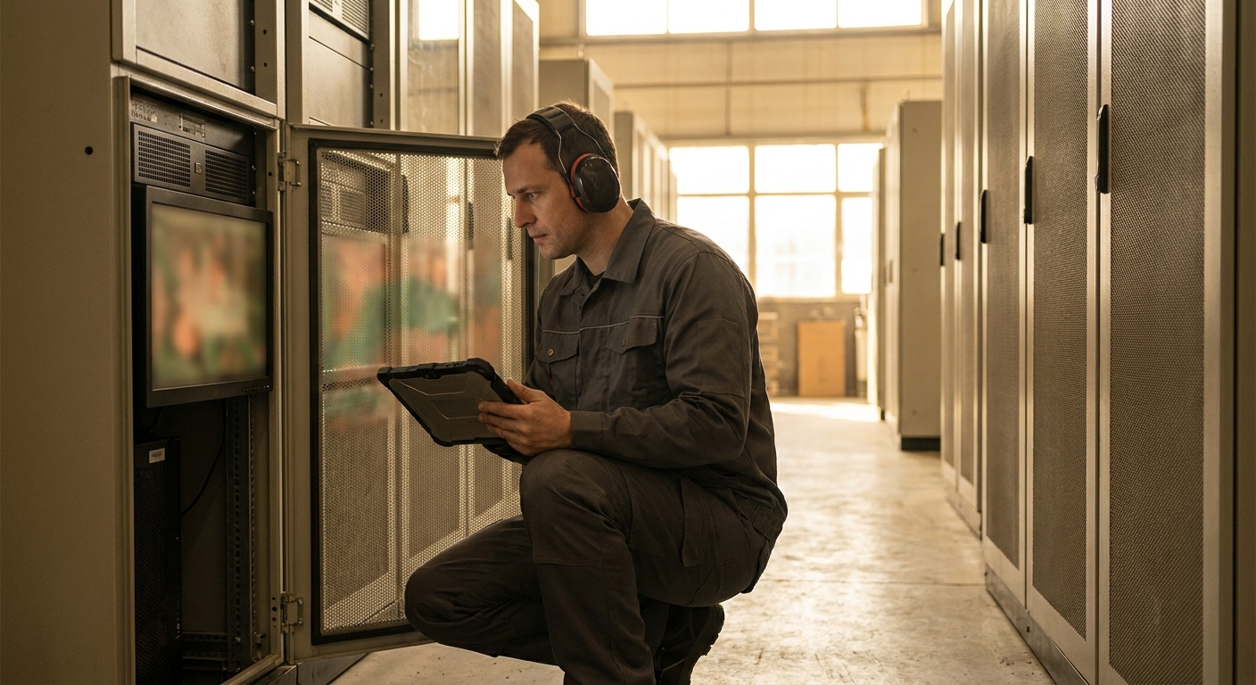 Technician working inside the Alex Hash facility